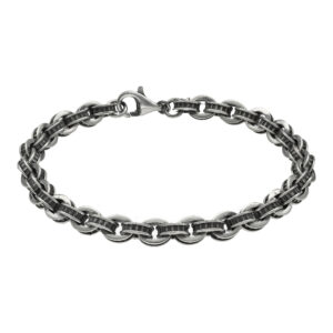 Bracelet homme rock massive big fantaisie argent 3
