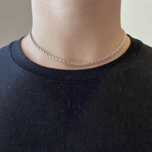 Chaine maille forçat facettée ras de coup argent 4