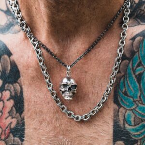 Tête de mort pendentif skull argent 7