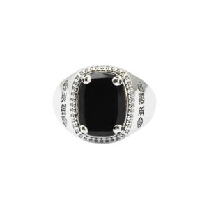 Chevalière argent homme onyx noir cavalier d'enfer 5