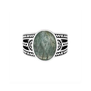 Bague homme ethnique labradorite argent