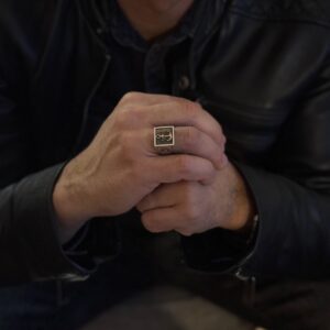 Chevalière homme argent ancre marine doré homme 7