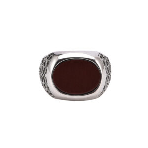 chevaliere-homme-argent-noblesse-pierre-oeil-de-tigre-rouge Bague chevalière homme argent noblesse œil de tigre rouge 5