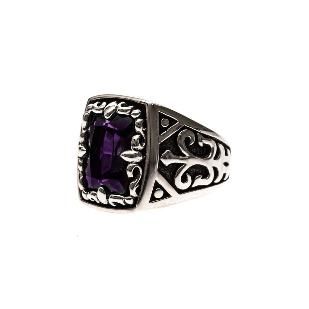 Signet ring man silver purple quartz the spirit of the king 5