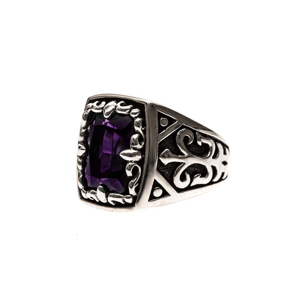Signet ring man silver purple quartz the spirit of the king 3