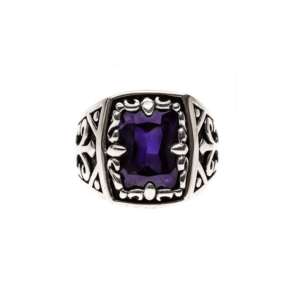 Signet ring man silver purple quartz the spirit of the king 1