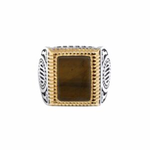 chevaliere-homme-argent-rock-love-oeil-de-tigre Chevalière homme argent rock love œil de tigre 4