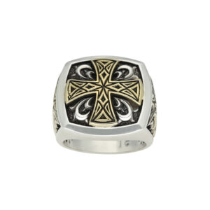 Chevalière homme croix de fer argent bronze 4