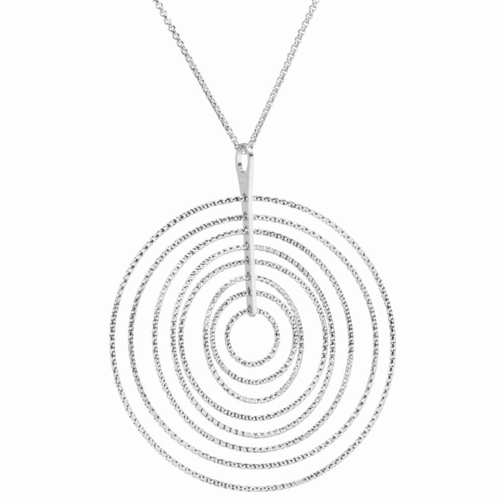 Turquoise spiral rhodium silver necklace 6