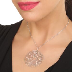 Collier argent rhodié diamanté spirale tourmente 6