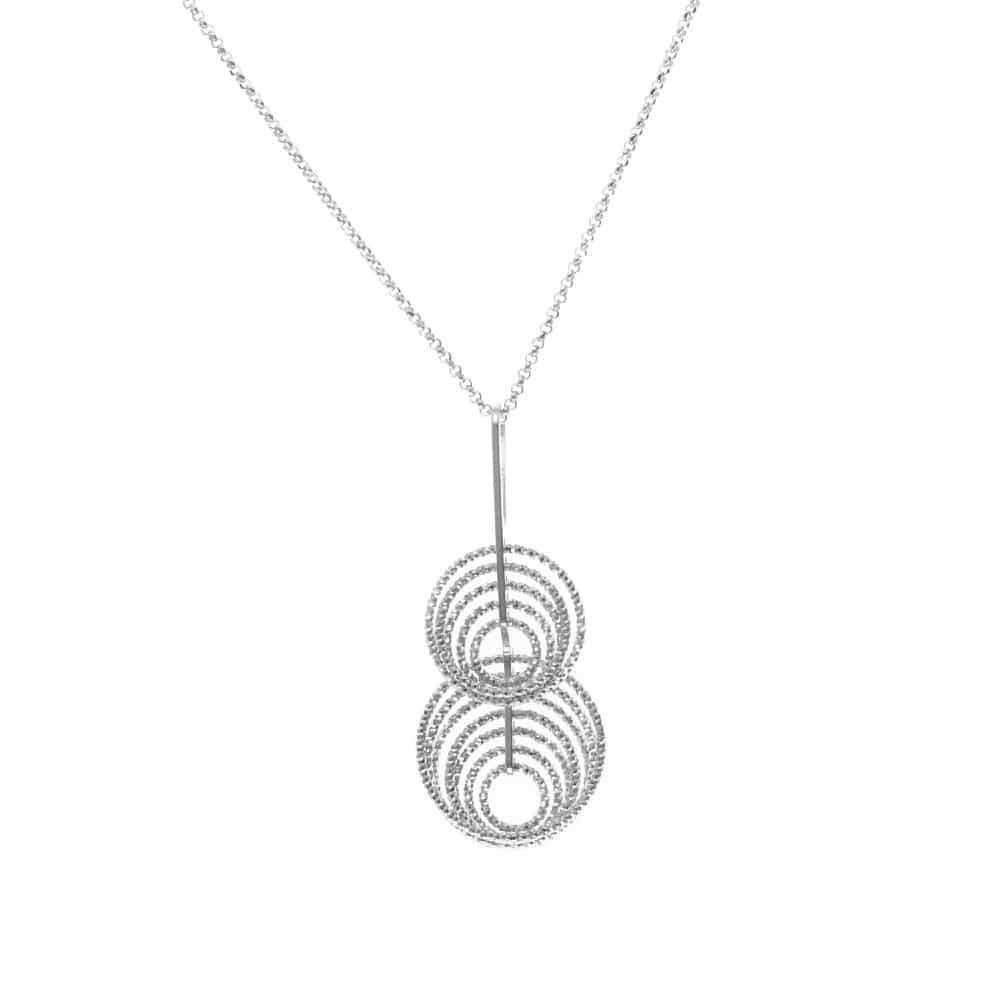 Collier argent rhodié diamanté spirale vertige 3