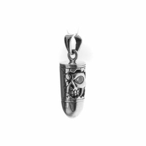 collier-argent-balle-tete-de-mort Collier homme argent balle tête de mort 7