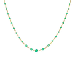 Collier argent doré cascade pierre onyx vert 3