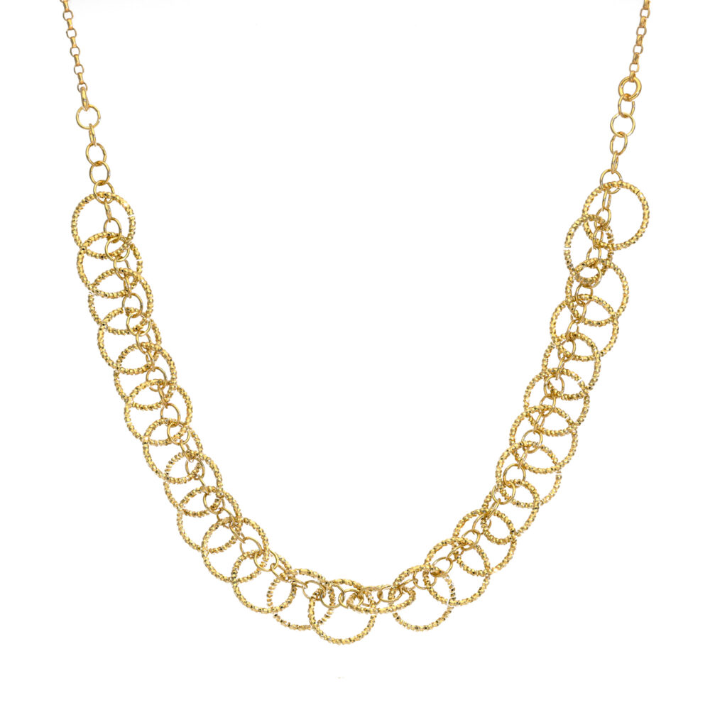 Silver gilt multiple circles necklace 1