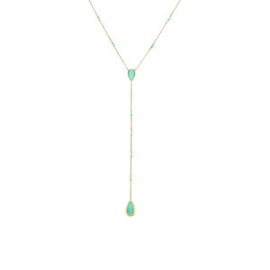 Collier argent doré cravate pierres amazonite 3