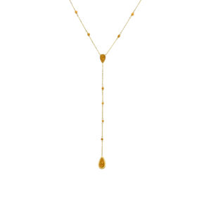 Collier argent doré cravate pierres œil de tigre 3