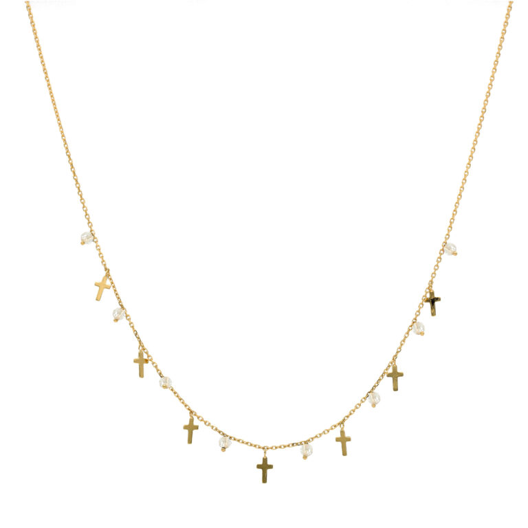 Quiges Charm Pendentif Breloque Avec Fermoir Femme Plaqué Argent Zircone Blanche Et Imitation Perle Croix