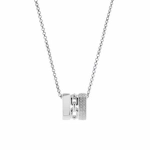 Collier argent rhodié Sissi sertie de zirconium blanc 3