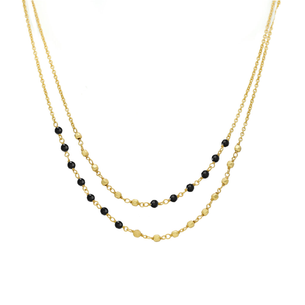 Collier En Argent Sterling 925 Avec Pendentif Spinelle Noir - Longueur 45,7 Cm (18") - Neuf Sans Emballage