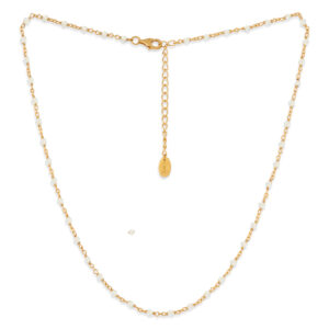 Collier argent doré et pierres naturelles blanche 4