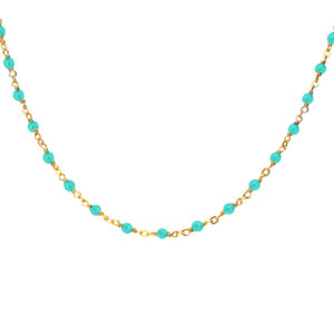 Collier argent doré et pierres naturelles amazonite long 59 cm 3