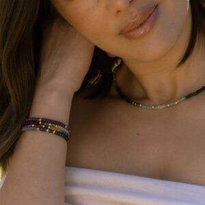 Bracelet argent doré et pierres précieuses saphir émeraude rubis 5