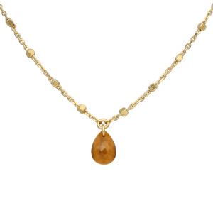 Collier argent doré goutte pierres naturelles œil de tigre 4