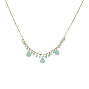 Collier argent doré pierre pampille amazonite 3