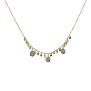 Collier argent doré pierre pampille tourmaline 3