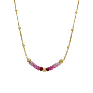 collier-argent-dore-rubis-et-perles-dorees Collier argent doré pierres précieuses rubis véritable et perles dorées 3