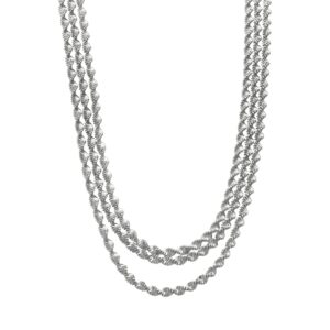 xr:d:DAF3g4PGFcc:185,j:8249890144357333367,t:24031308 Collier argent rhodié triple mailles torsadées diamantées 4