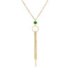 Collier Vintage Chaîne Dorée Avec Perles Pendantes Orange, Vert, Marron - Occasion