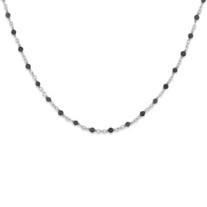 Collier argent et pierres naturelles noires 3