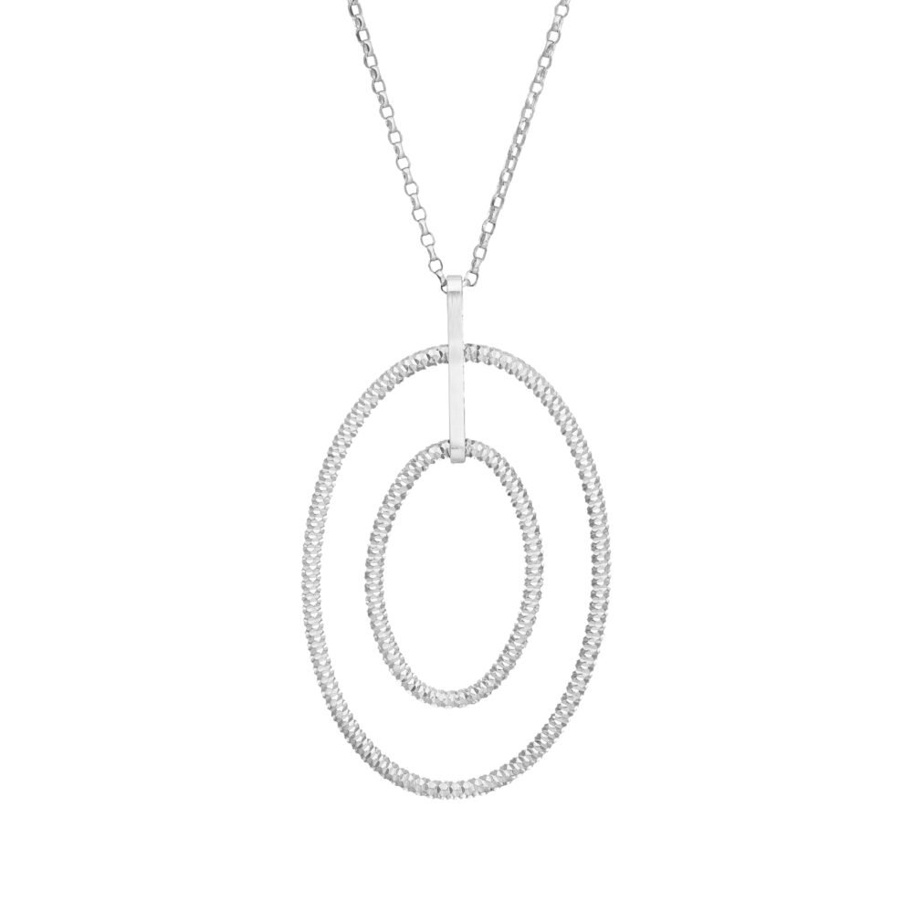 Double oval silver necklace 1