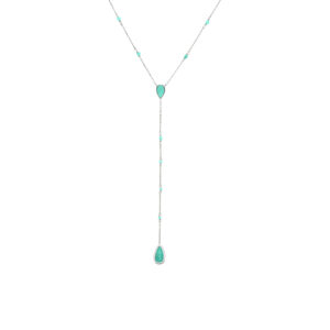 Collier argent rhodié cravate pierres amazonite 3