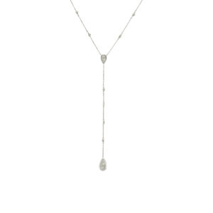 Collier argent rhodié cravate pierres labradorite 3