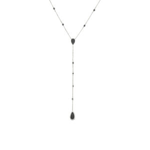 collier-argent-rhodie-cravate-pierres-spinelle-noire Collier argent rhodié cravate pierres spinelle noire 3
