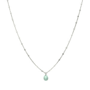 Collier argent rhodié goutte pierre naturelle amazonite 4