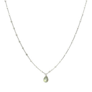 Collier argent rhodié goutte pierres naturelles labradorite 3
