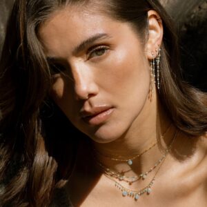 Collier argent rhodié pierre pampille amazonite 4