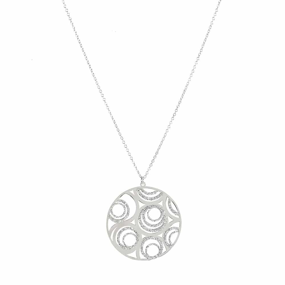 Rhodium silver necklace Sparkling bubbles 1