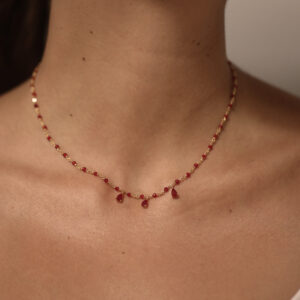 Collier argent doré et pierres de lune naturelles blanches 4