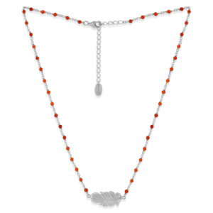 collier-argent-rhodier-plume-et-pierres-naturelles-rouge Collier argent rhodié plume et pierres onyx naturelles rouges 5