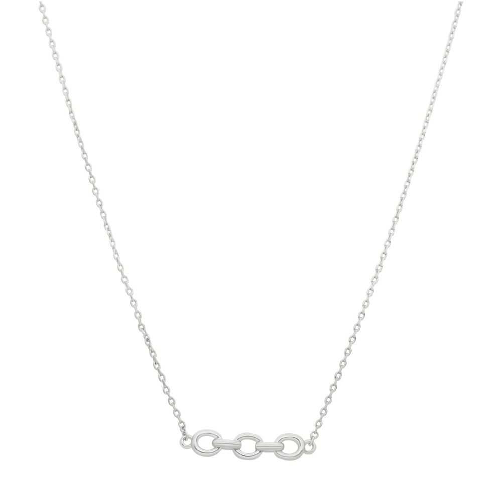 Silver necklace and large oval chain 1