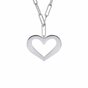 Collier chaine argent rhodié cœur valentine 4