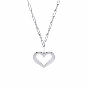 Collier chaine argent rhodié cœur valentine 3