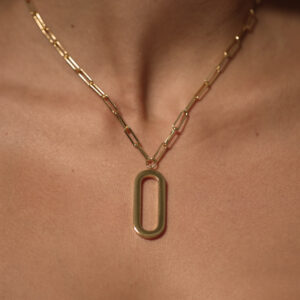 Collier chaine argent rhodié ovale eva 4