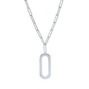 Collier chaine argent rhodié ovale eva 3