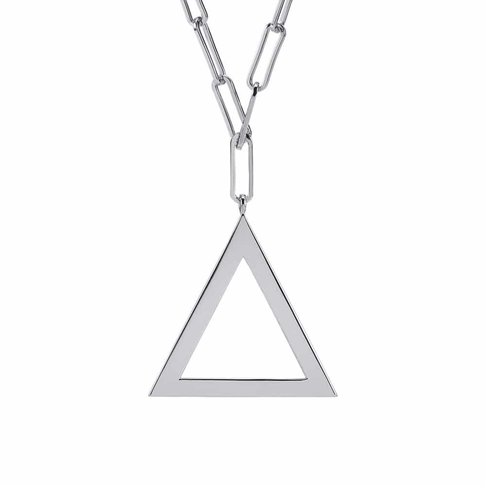 Collier chaine argent rhodié triangle tal 2