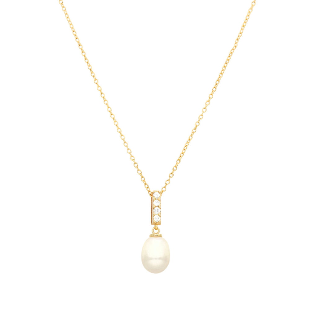 Golden necklace and pearl pendant 1